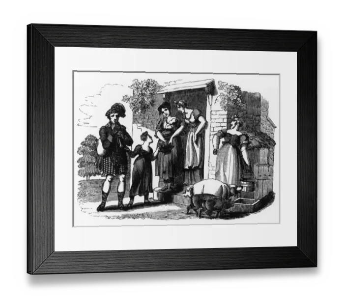 Framed Print : Street music: An itinerant piper, 1831 Framed Print : Street music: An itinerant piper, 1831
