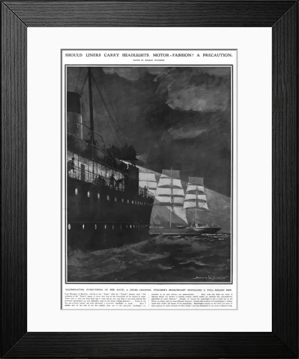 Framed Print : Titanic - Should liners carry headlights, motor fashion? Framed Print : Titanic - Should liners carry headlights, motor fashion?