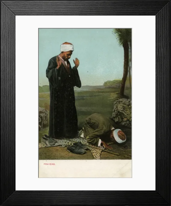 Framed Print : Two Moslems at prayer, Egypt Framed Print : Two Moslems at prayer, Egypt