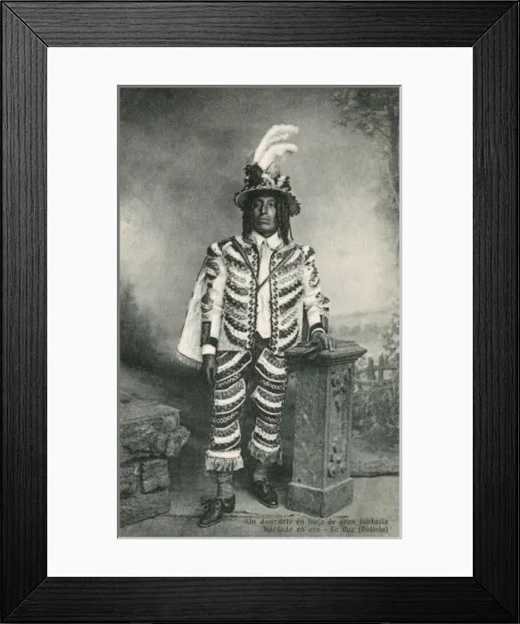 Framed Print : Bolivian dancer in decorated costume Framed Print : Bolivian dancer in decorated costume