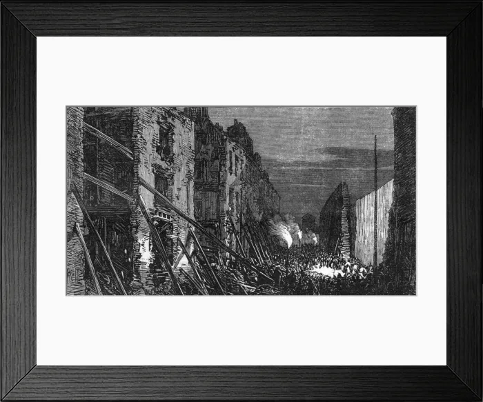 Framed Print : Damage to houses in Corporation Lane Framed Print : Damage to houses in Corporation Lane