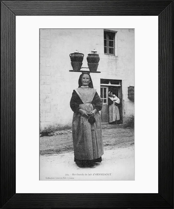 Framed Print : Milkmaid and Milk Seller at Hennebont, Brittany Framed Print : Milkmaid and Milk Seller at Hennebont, Brittany