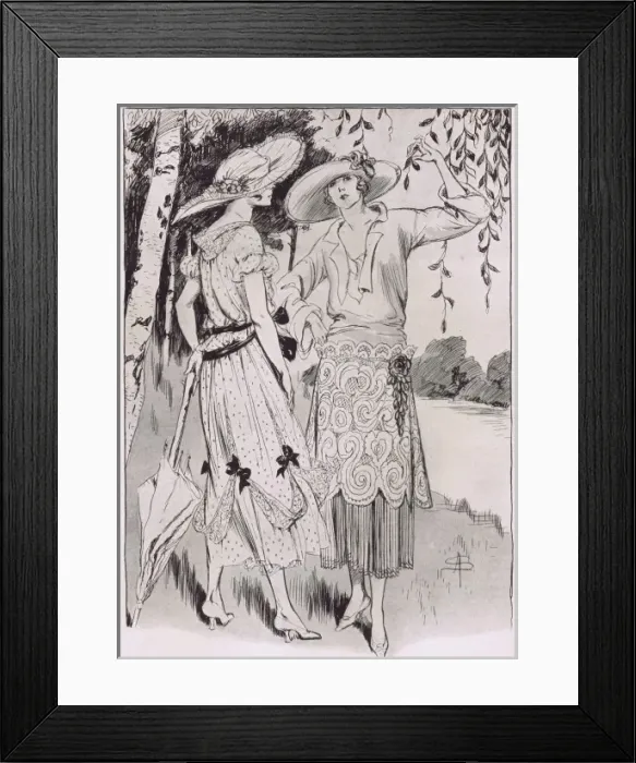Framed Print : Art deco fashion sketches, Paris, 1921 Framed Print : Art deco fashion sketches, Paris, 1921