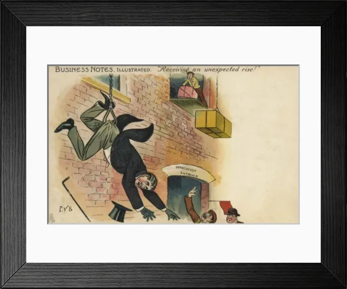 Framed Print : Business Notes Illustrated - Receiving an Unexpected Rise Framed Print : Business Notes Illustrated - Receiving an Unexpected Rise
