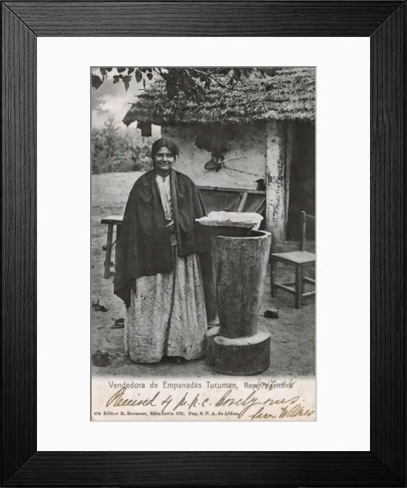 Framed Print : Woman selling Empanadas, Argentina Framed Print : Woman selling Empanadas, Argentina