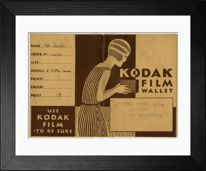 Framed Print : Kodak film wallet for photographs and negatives 1939 Framed Print : Kodak film wallet for photographs and negatives 1939
