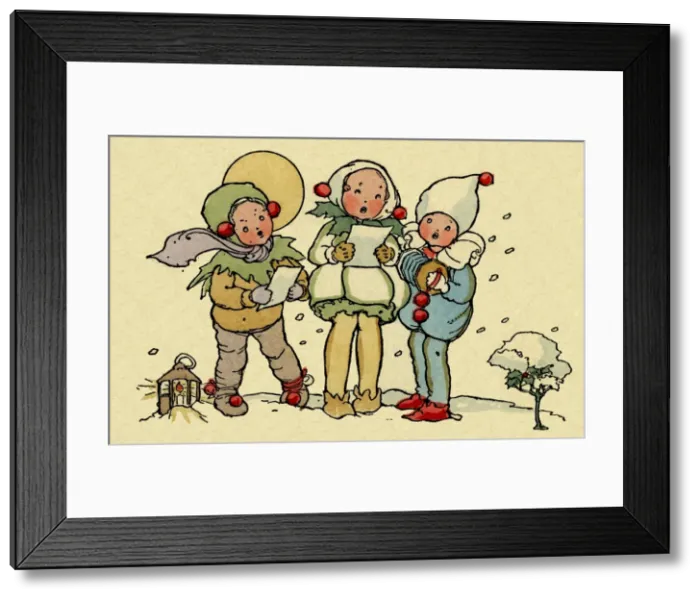 Framed Print : Children carolling