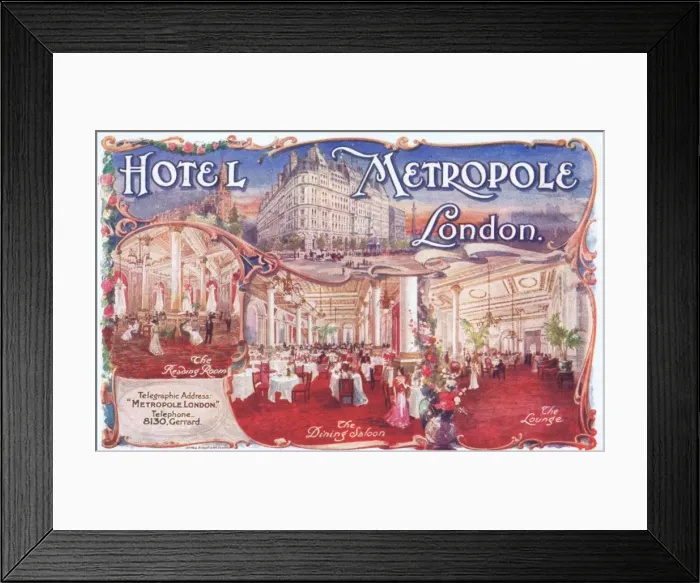 Framed Print : Interior shots of the Hotel Metropole, London Framed Print : Interior shots of the Hotel Metropole, London