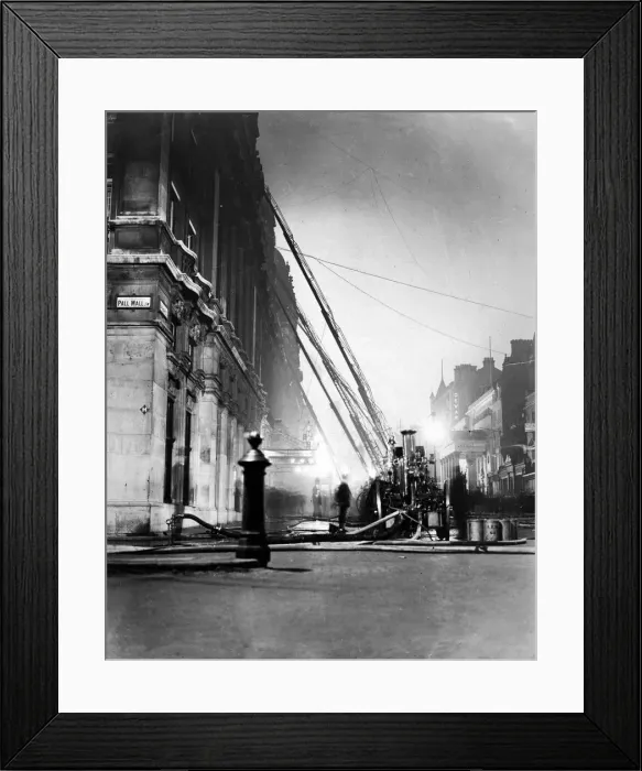 Framed Print : Fire at Carlton Hotel, London Framed Print : Fire at Carlton Hotel, London