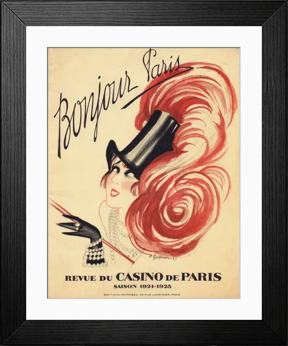 Framed Print : Programme cover for Bonjour Paris at the Casino de Paris, Pa Framed Print : Programme cover for Bonjour Paris at the Casino de Paris, Pa