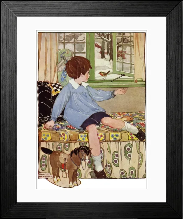 Framed Print : Xmas. A robin at the window Framed Print : Xmas. A robin at the window