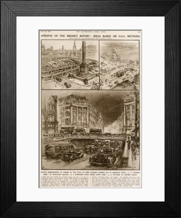 Framed Print : The Bressey Traffic Report, 1938: future predictions Framed Print : The Bressey Traffic Report, 1938: future predictions