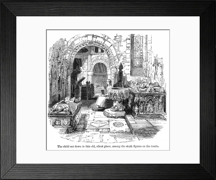 Framed Print : The Old Curiosity Shop, Nell in the church Framed Print : The Old Curiosity Shop, Nell in the church