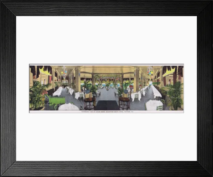 Framed Print : A panoramic view of the dining room at the Edgewater Beach H Framed Print : A panoramic view of the dining room at the Edgewater Beach H