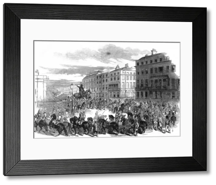 Framed Print : Grand procession of the Wellington Statue, Park Lane Framed Print : Grand procession of the Wellington Statue, Park Lane