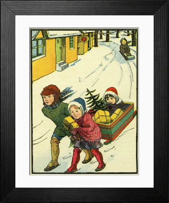 Framed Print : Bringing home the Xmas gifts Framed Print : Bringing home the Xmas gifts