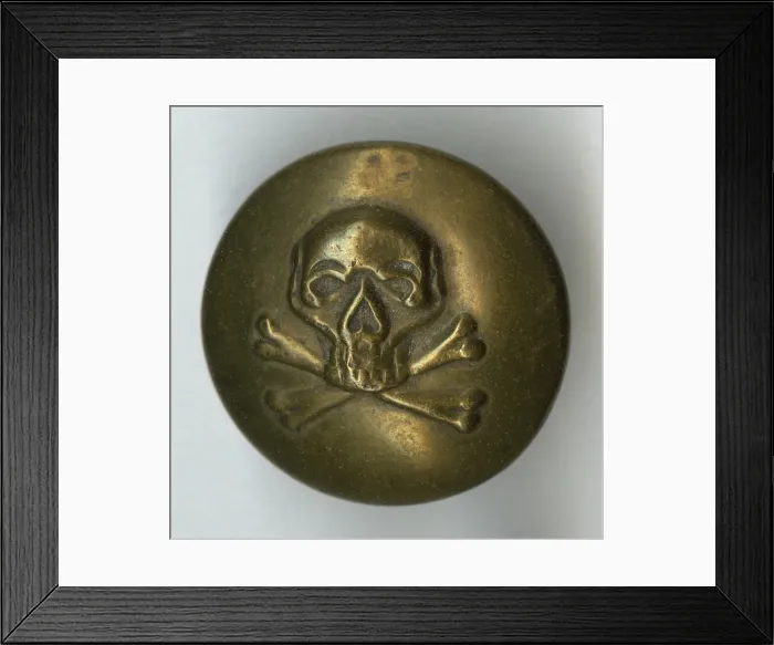 Framed Print : Skull and crossbones military button Framed Print : Skull and crossbones military button