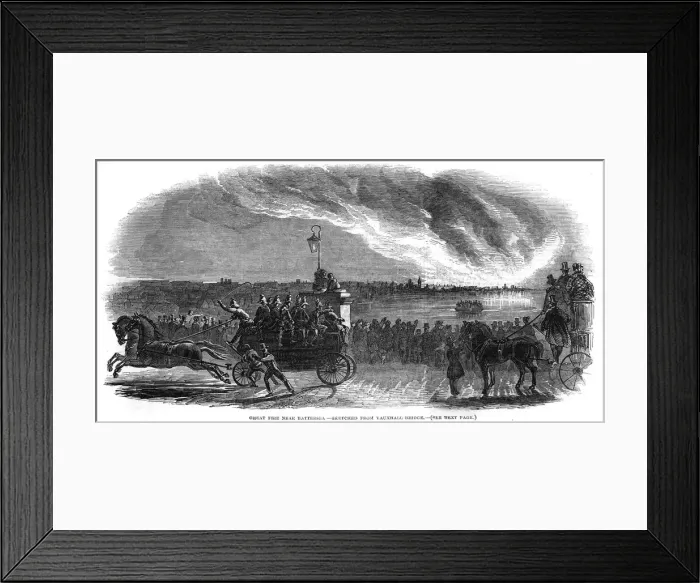 Framed Print : Fire near Nine Elms, Battersea Framed Print : Fire near Nine Elms, Battersea