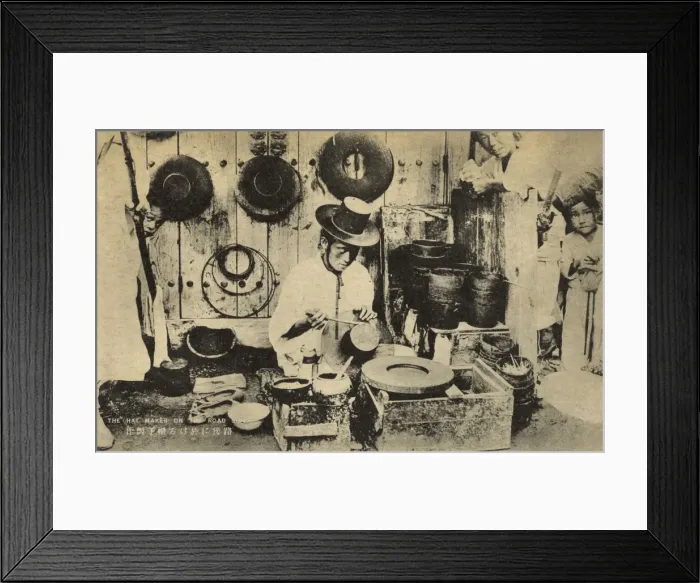 Framed Print : Japan - Traditional Provincial Hat Maker Framed Print : Japan - Traditional Provincial Hat Maker