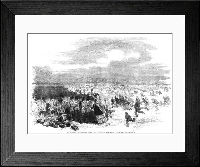 Framed Print : Review of the guards returning from the Crimea, Hyde Park Framed Print : Review of the guards returning from the Crimea, Hyde Park