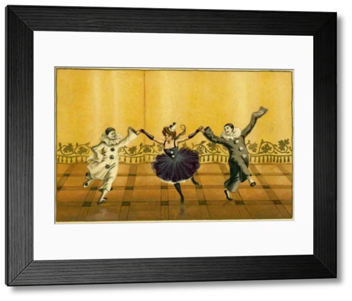 Framed Print : Two pierrots and a pierrette Framed Print : Two pierrots and a pierrette