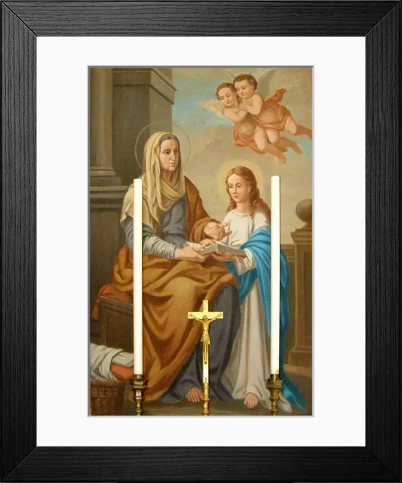 Framed Print : Painting of Santa Anna with Mary, Santa Anna chapel, Dwejra Framed Print : Painting of Santa Anna with Mary, Santa Anna chapel, Dwejra