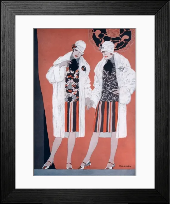 Framed Print : Two fashionable flapper girls Framed Print : Two fashionable flapper girls