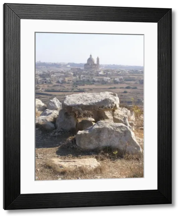 Framed Print : Dolmen / standing stones, Ta Cenc Framed Print : Dolmen / standing stones, Ta Cenc