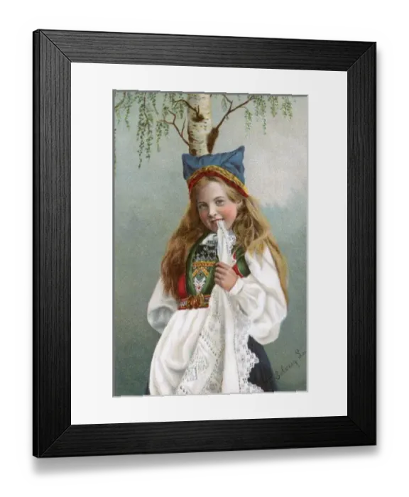 Framed Print : Young Russian Girl in traditional costume Framed Print : Young Russian Girl in traditional costume