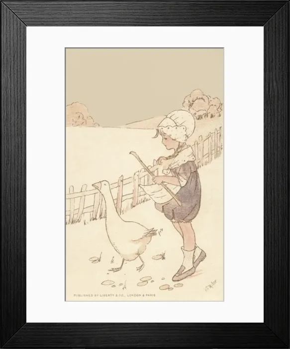 Framed Print : Girl with goose Framed Print : Girl with goose