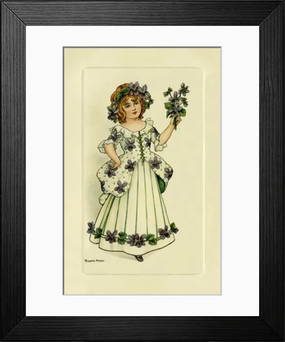 Framed Print : Girl with violets Framed Print : Girl with violets