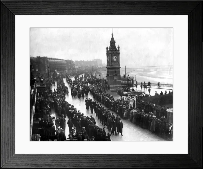 Framed Print : Funeral cortege of George Sanger, Ramsgate, Kent Framed Print : Funeral cortege of George Sanger, Ramsgate, Kent