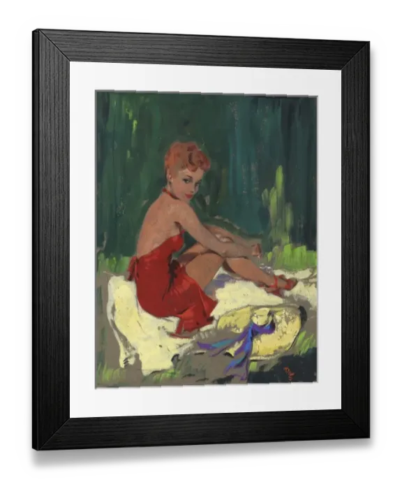 Framed Print : Pin-up sunbathing by David Wright Framed Print : Pin-up sunbathing by David Wright