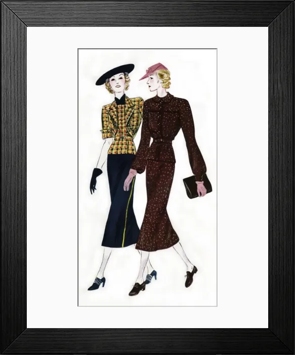 Framed Print : Two fashionable German women Framed Print : Two fashionable German women