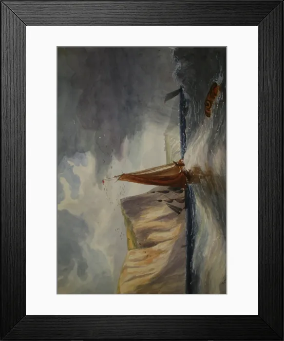 Framed Print : Ships on a rough sea at Dover, Kent