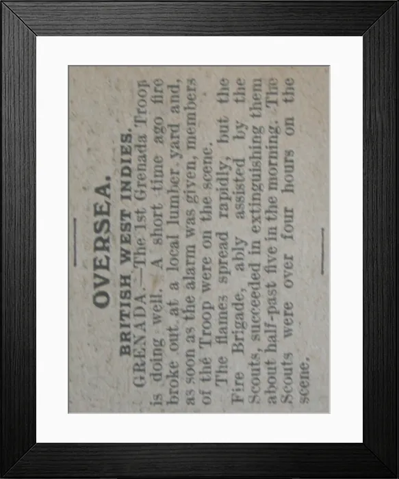 Framed Print : Item from The Scout newspaper Framed Print : Item from The Scout newspaper