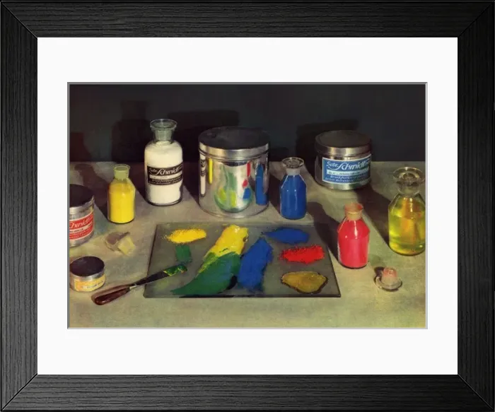 Framed Print : Mixing printing inks Framed Print : Mixing printing inks