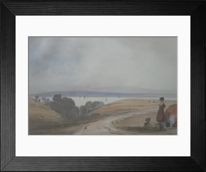 Framed Print : Scenery with lake Framed Print : Scenery with lake