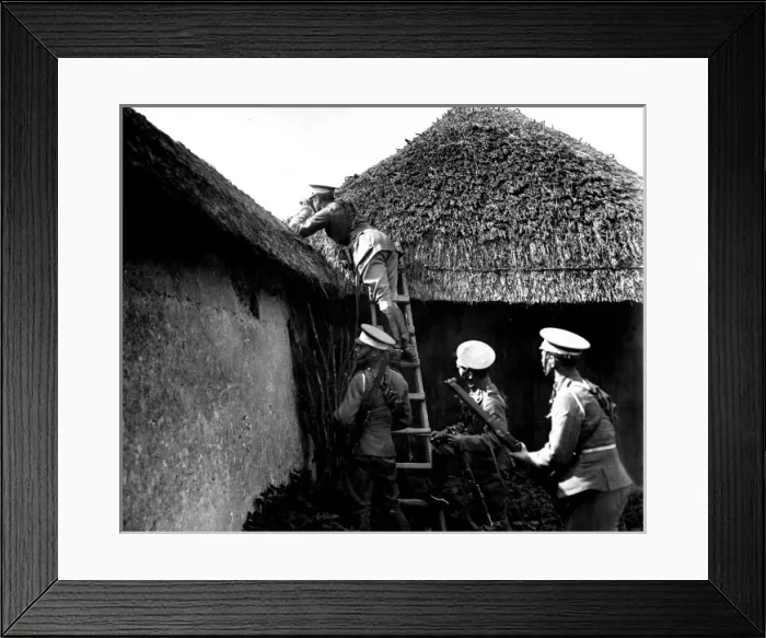 Framed Print : Men of the 16th Lancers in a farmyard Framed Print : Men of the 16th Lancers in a farmyard