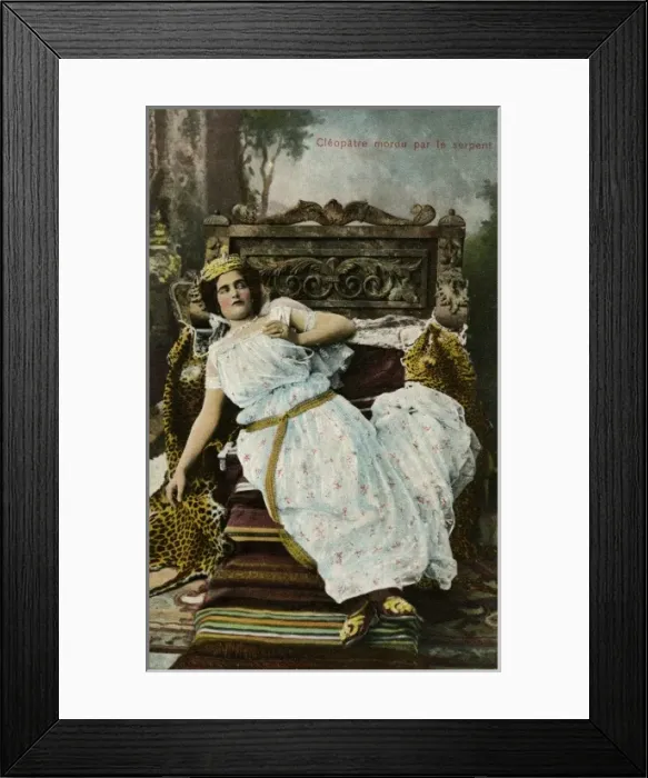 Framed Print : Cleopatra bitten by the asp Framed Print : Cleopatra bitten by the asp