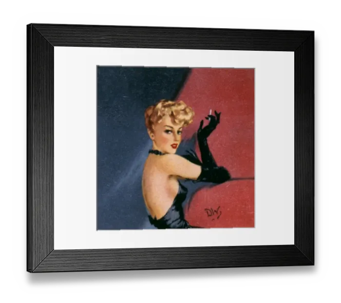 Framed Print : Blonde woman in black by David Wright Framed Print : Blonde woman in black by David Wright
