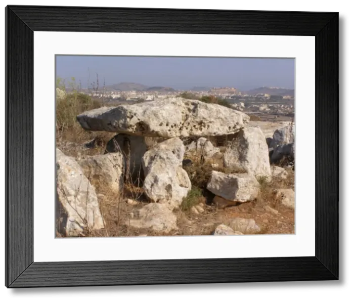 Framed Print : Dolmen / standing stones, Ta Cenc Framed Print : Dolmen / standing stones, Ta Cenc