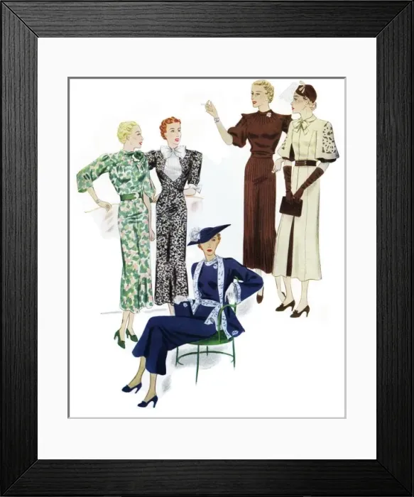 Framed Print : Ladies in daywear 1936 Framed Print : Ladies in daywear 1936