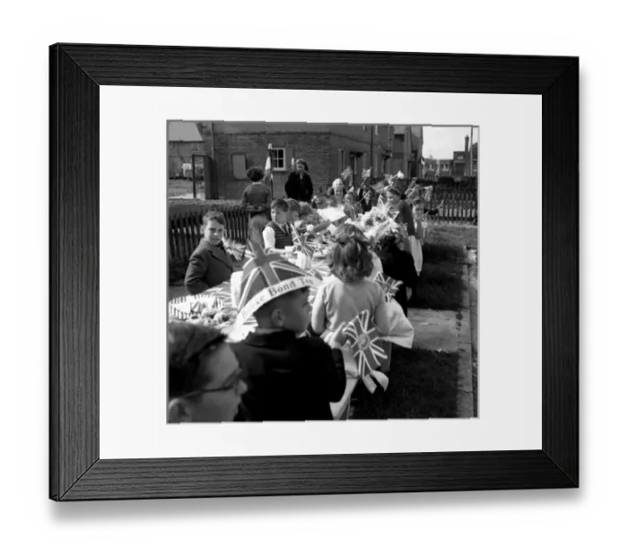 Framed Print : Coronation street party, Walton-on-the-Naze, Essex Framed Print : Coronation street party, Walton-on-the-Naze, Essex