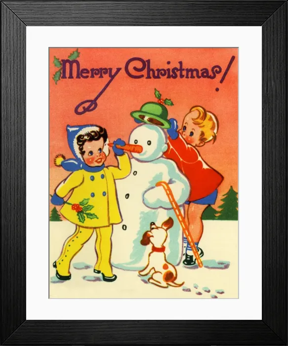 Framed Print : Building a snowman Framed Print : Building a snowman