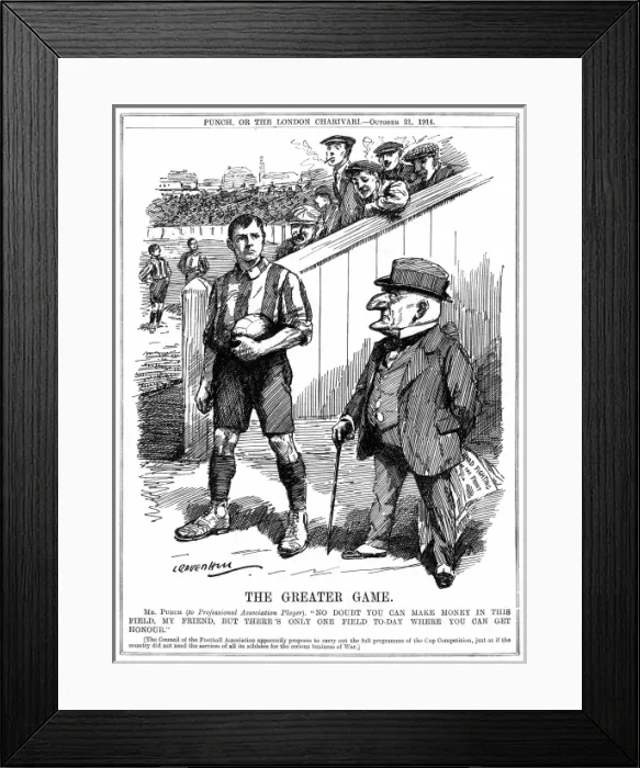 Framed Print : The Greater Game: WW1 and football Framed Print : The Greater Game: WW1 and football