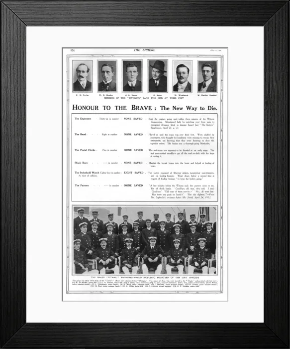Framed Print : The Wreck of the Titanic - Honour to the Brave Framed Print : The Wreck of the Titanic - Honour to the Brave