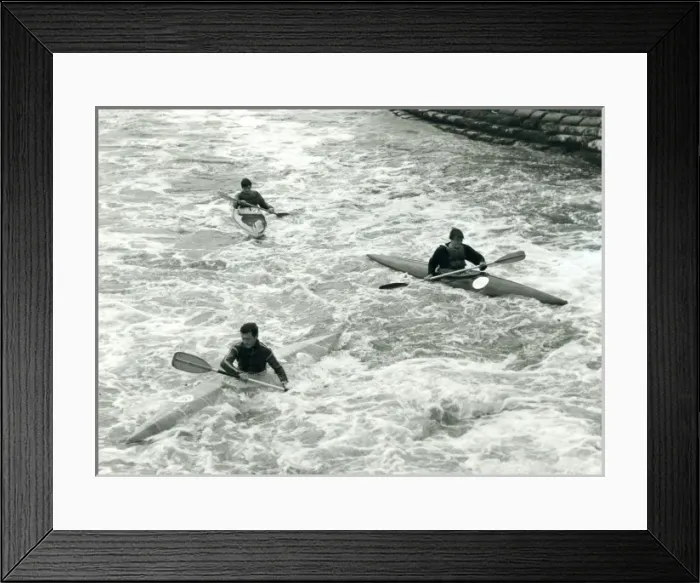 Framed Print : Scouts canoeing in turbulent waters Framed Print : Scouts canoeing in turbulent waters