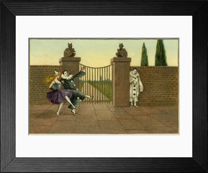 Framed Print : Two pierrots and a pierrette