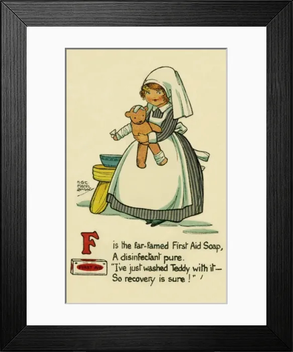 Framed Print : F is the far-famed First Aid Soap Framed Print : F is the far-famed First Aid Soap